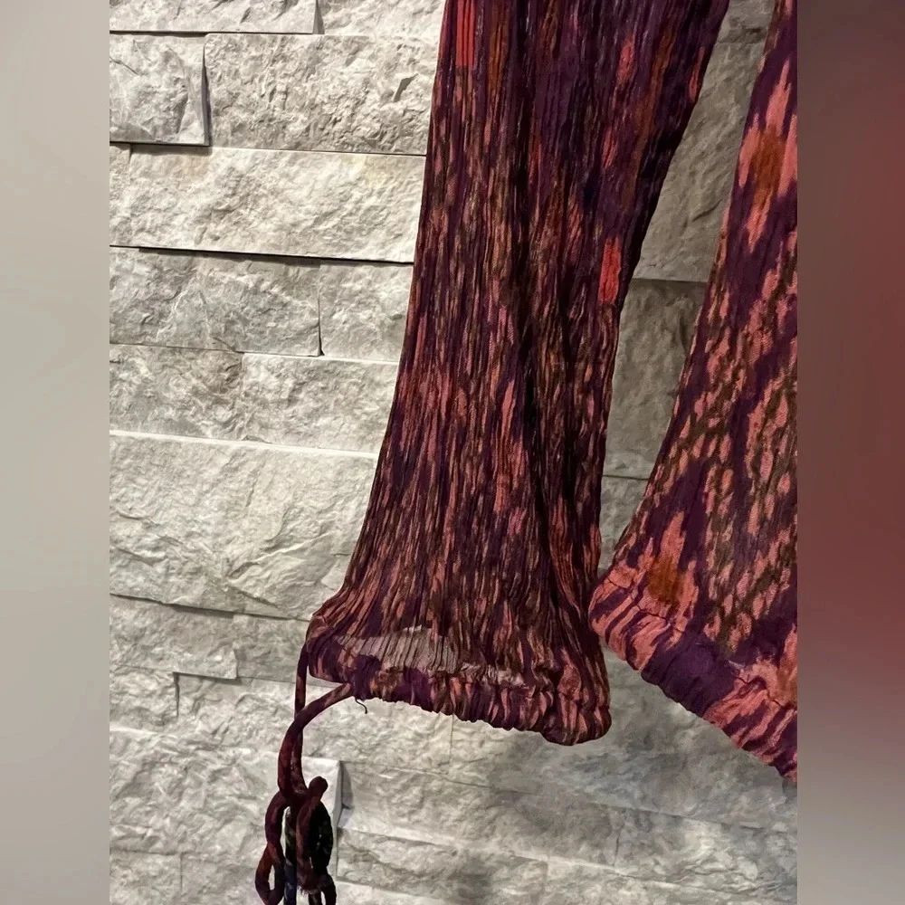 Lucky brand top long sleeve with ties size Small Preowned - Picture 3 of 6